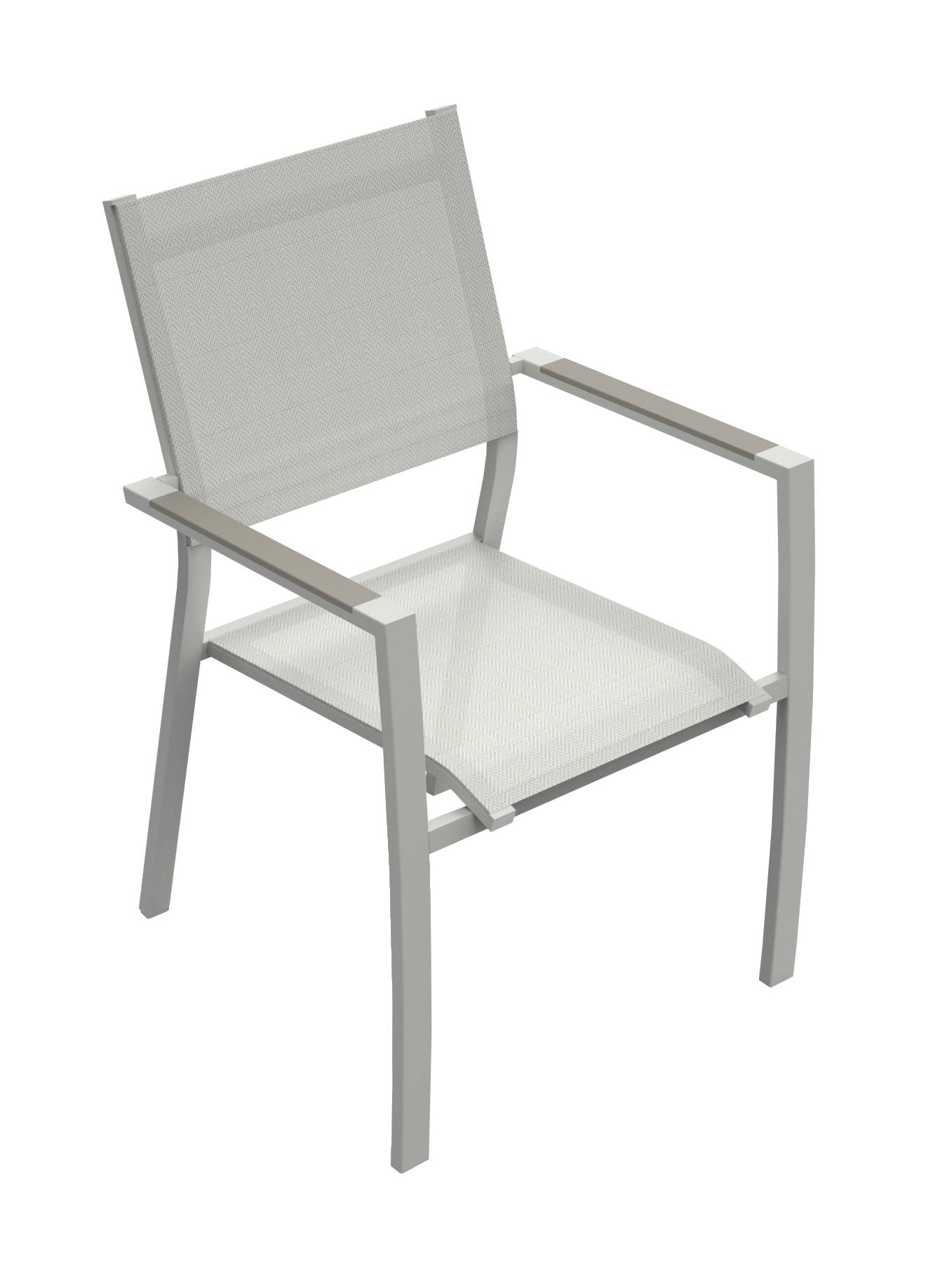 Ecloz - Fauteuil de jardin alu textlène crème Chevron ECLOZ