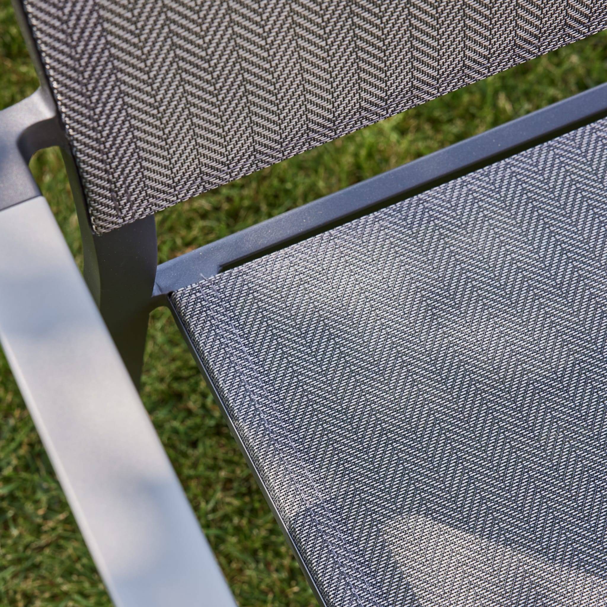 Ecloz - Fauteuil de jardin alu textlène graphite Chevron ECLOZ - Image 2
