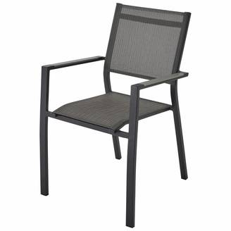 Ecloz - Fauteuil de jardin alu textlène graphite Chevron ECLOZ