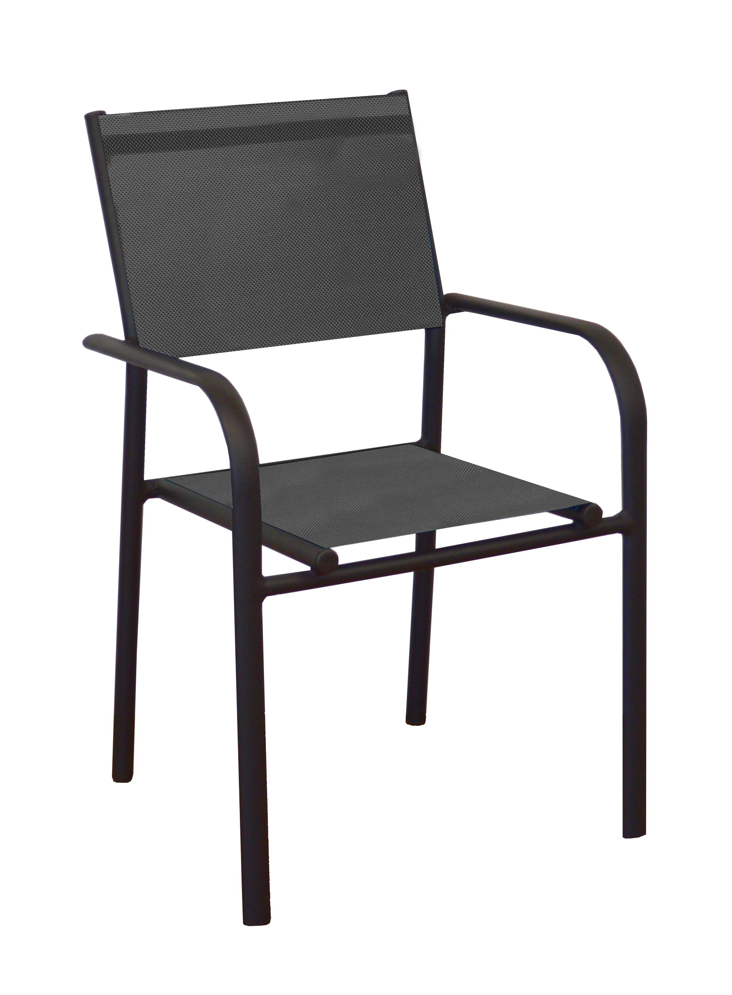 Pro Loisirs - Fauteuil de jardin alu graphite/noir chiné Duca Proloisirs - Image 2