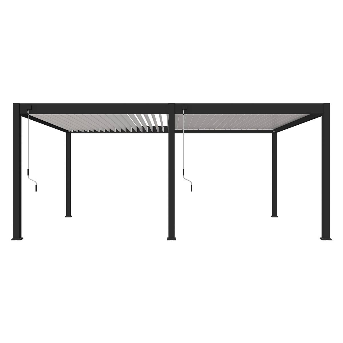 Pergola bioclimatique autoportante 4x6m Ombrea anthracite / blanc - Image 4
