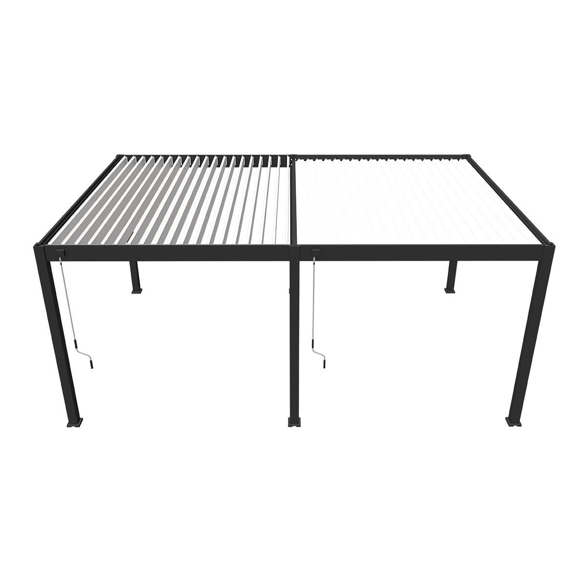 Pergola bioclimatique autoportante 4x6m Ombrea anthracite / blanc - Image 6