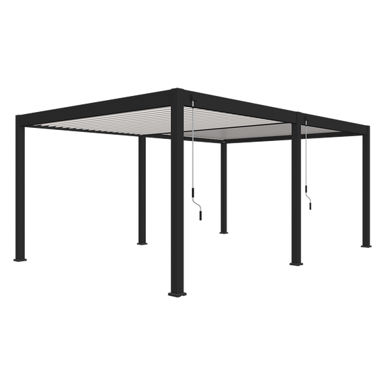 Pergola bioclimatique autoportante 4x6m Ombrea anthracite / blanc - Image 3