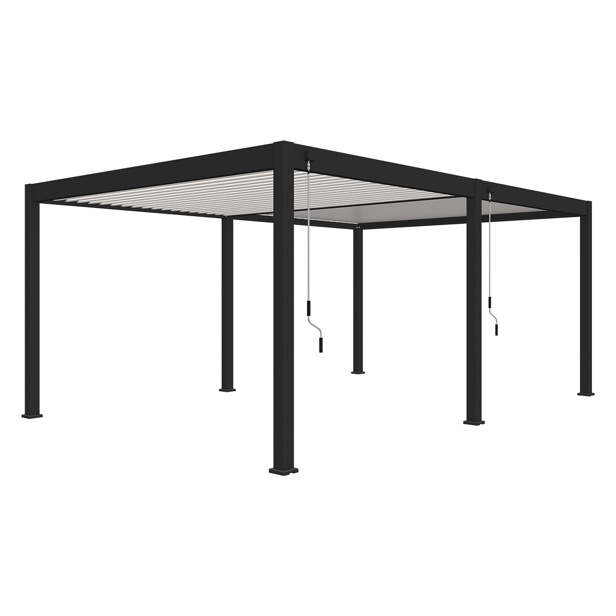 Pergola bioclimatique autoportante 4x6m Ombrea anthracite / blanc - Image 3