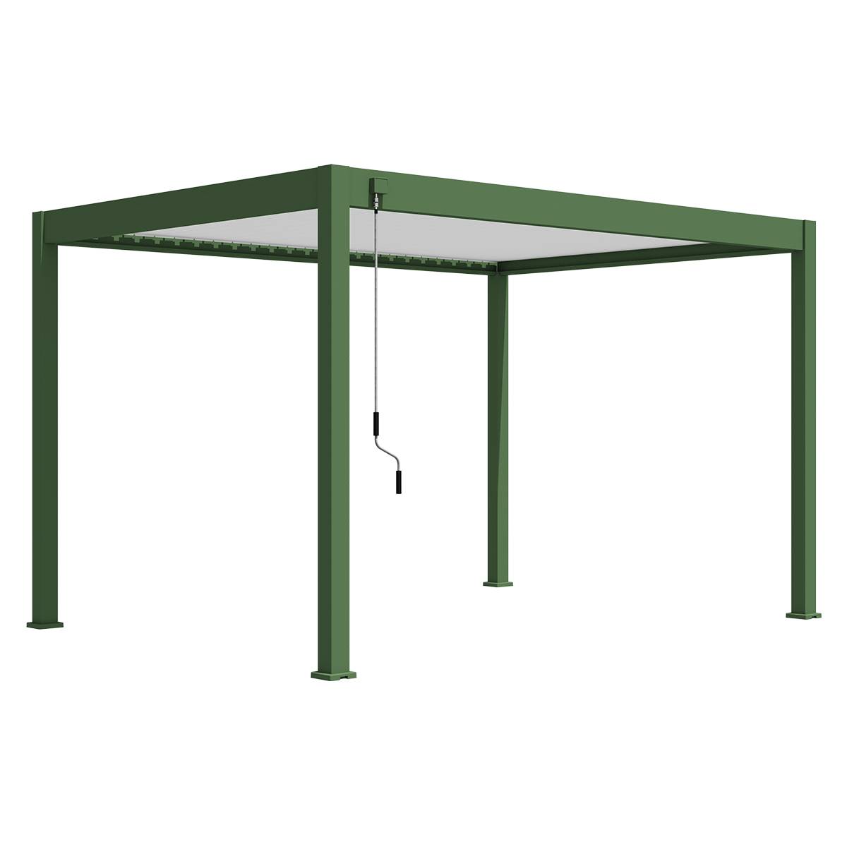Pergola bioclimatique autoportante 3x4m Ombrea vert jade / blanc - Image 4