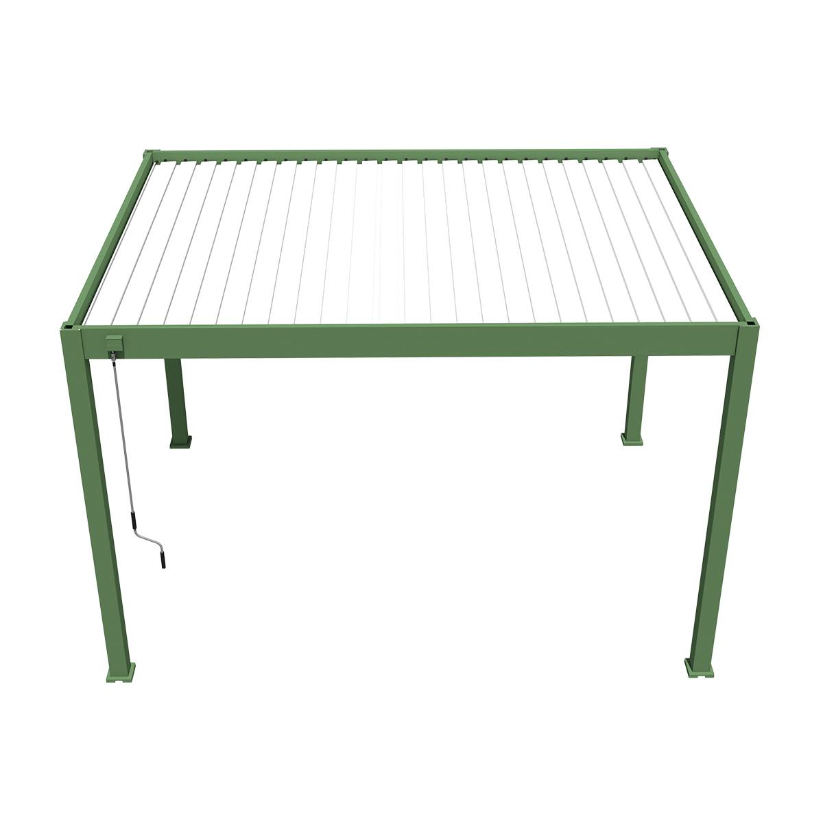 Pergola bioclimatique autoportante 3x4m Ombrea vert jade / blanc - Image 6