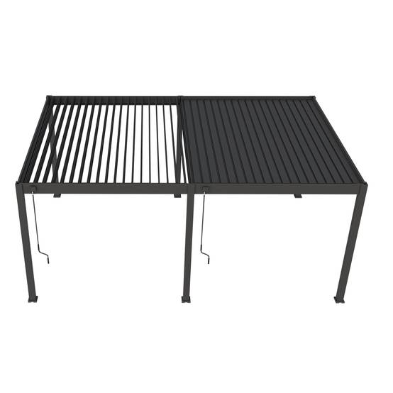 Pergola bioclimatique autoportante 4x6m Ombrea anthracite - Image 5