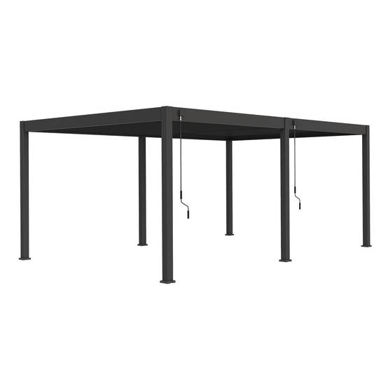 Pergola bioclimatique autoportante 4x6m Ombrea anthracite - Image 3