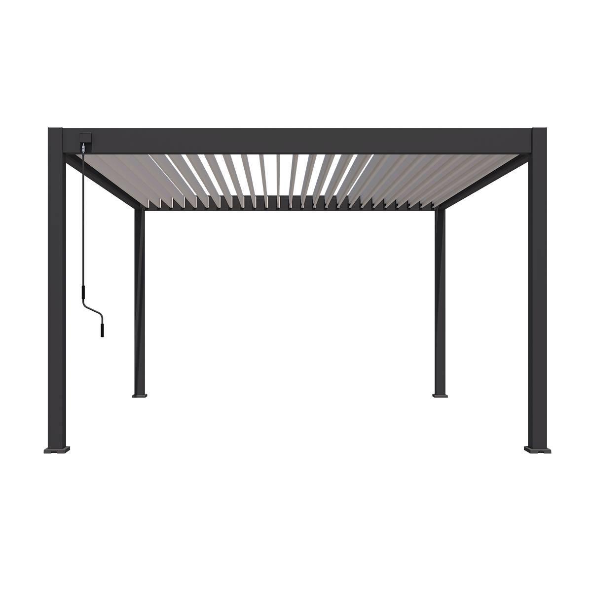 Pergola bioclimatique autoportante 4x4m Ombrea anthracite