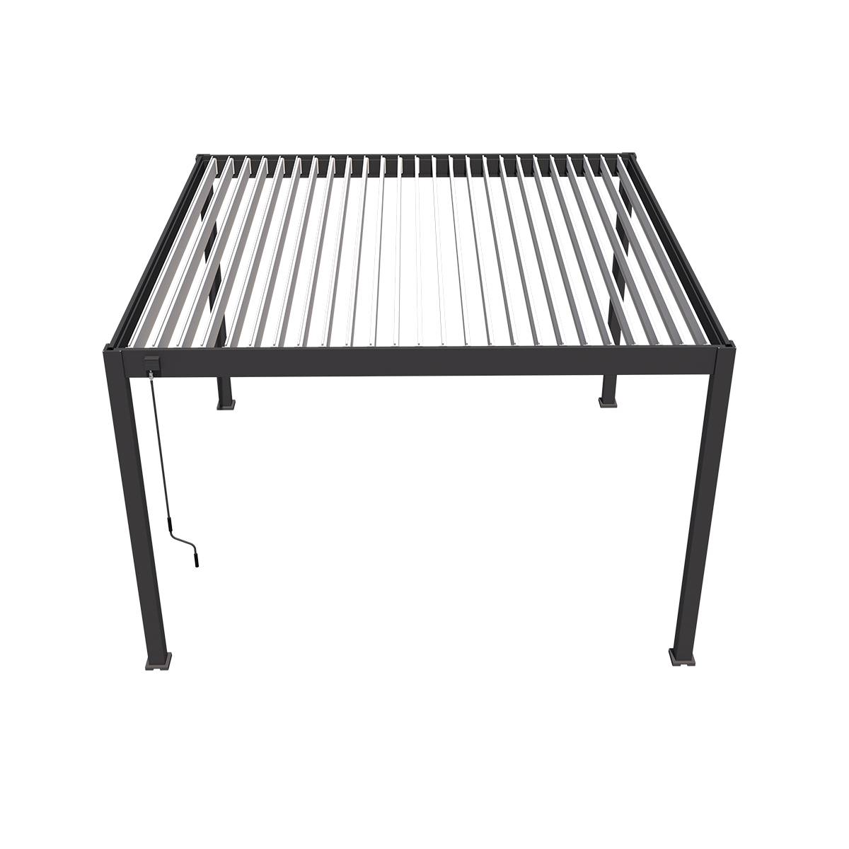 Pergola bioclimatique autoportante 4x4m Ombrea anthracite - Image 3