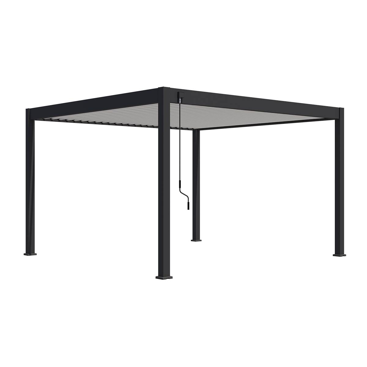 Pergola bioclimatique autoportante 4x4m Ombrea anthracite - Image 5
