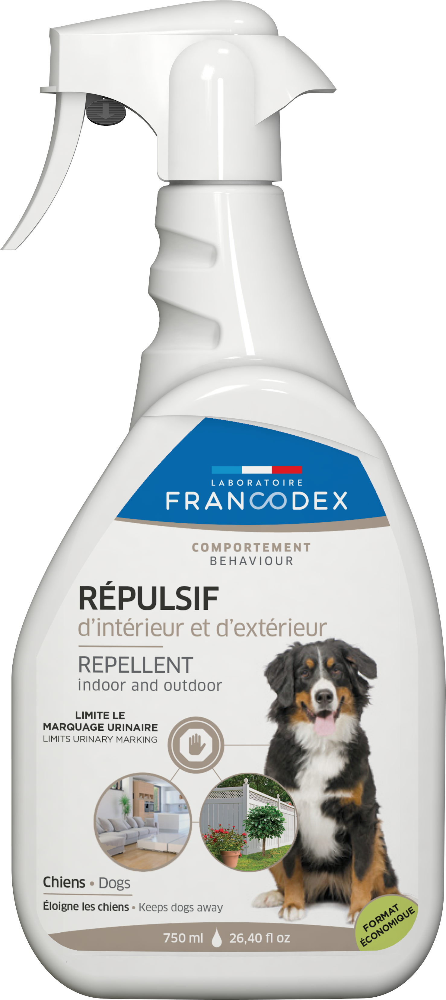 Répulsif intérieur et extérieur pour chien 750 ml - Francodex - Image 1
