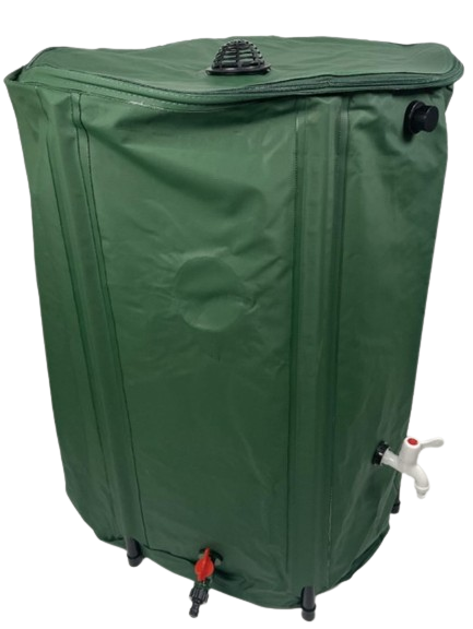 Sans Marque - Récupérateur pliable  d'eau de pluie 225L robinet inclus PVC vert - Image 11