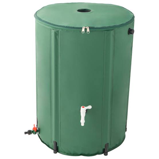 Sans Marque - Récupérateur pliable d'eau de pluie 225L robinet inclus PVC vert - Image 1