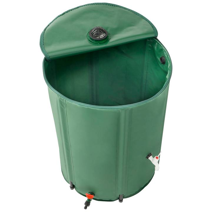 Sans Marque - Récupérateur pliable  d'eau de pluie 225L robinet inclus PVC vert - Image 2