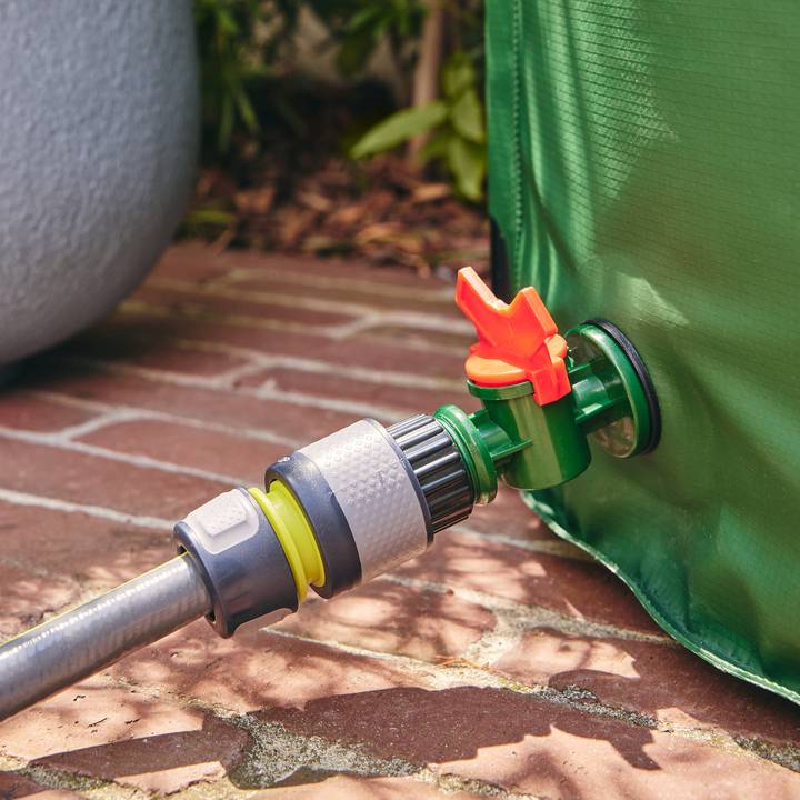 Sans Marque - Récupérateur pliable  d'eau de pluie 225L robinet inclus PVC vert - Image 9