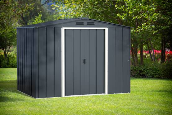 Abri de jardin métal gris 8x6 4,3m² Duramax - Image 1