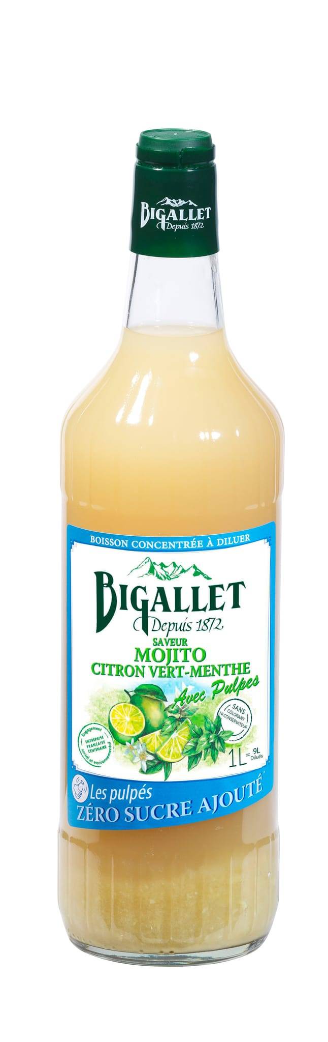 Bigallet - Sirop "Les Pulpés" citron vert-menthe 1 L - Bigallet