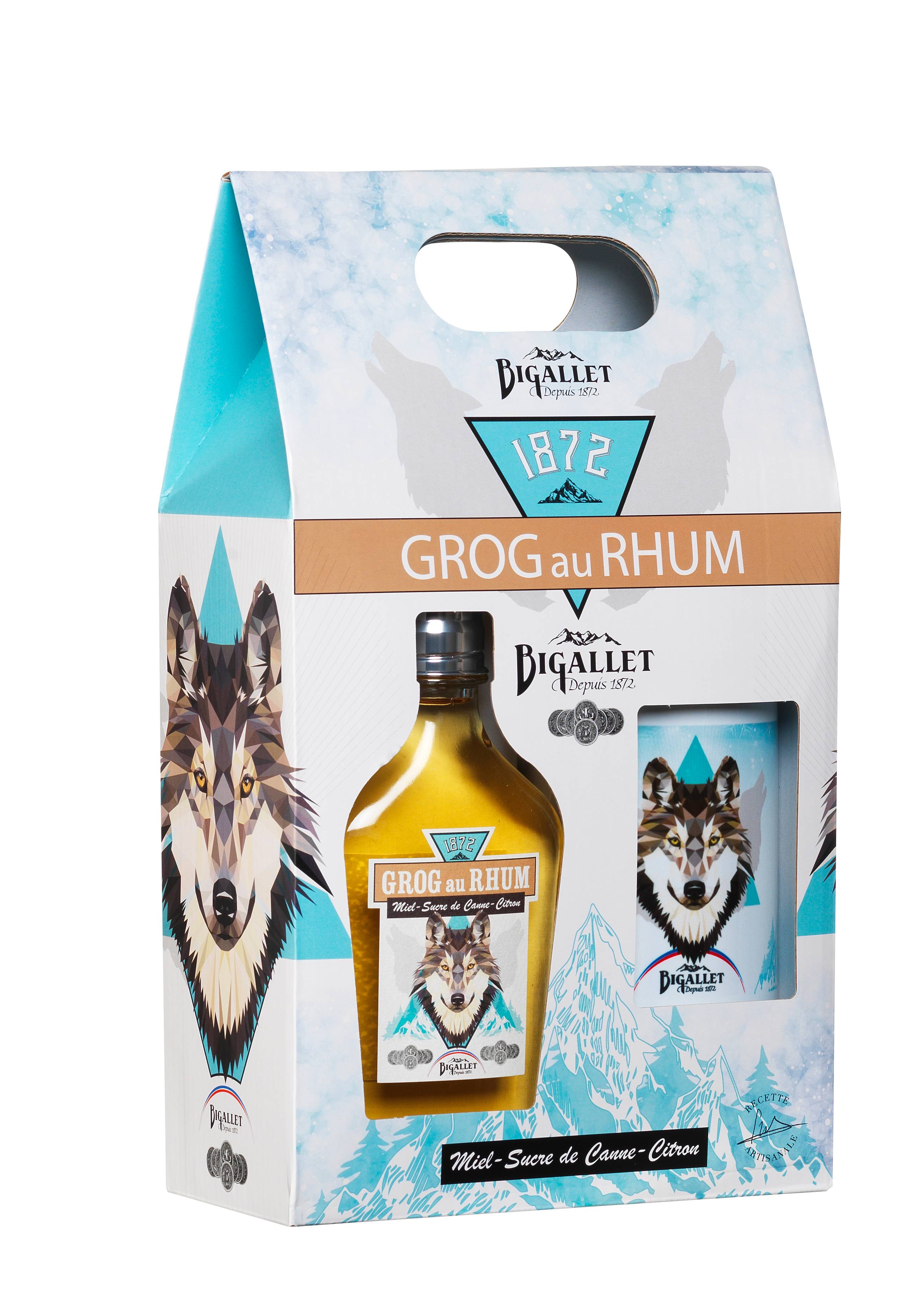 Bigallet - Coffret grog au rhum 35° 20 cl + mug - Bigallet