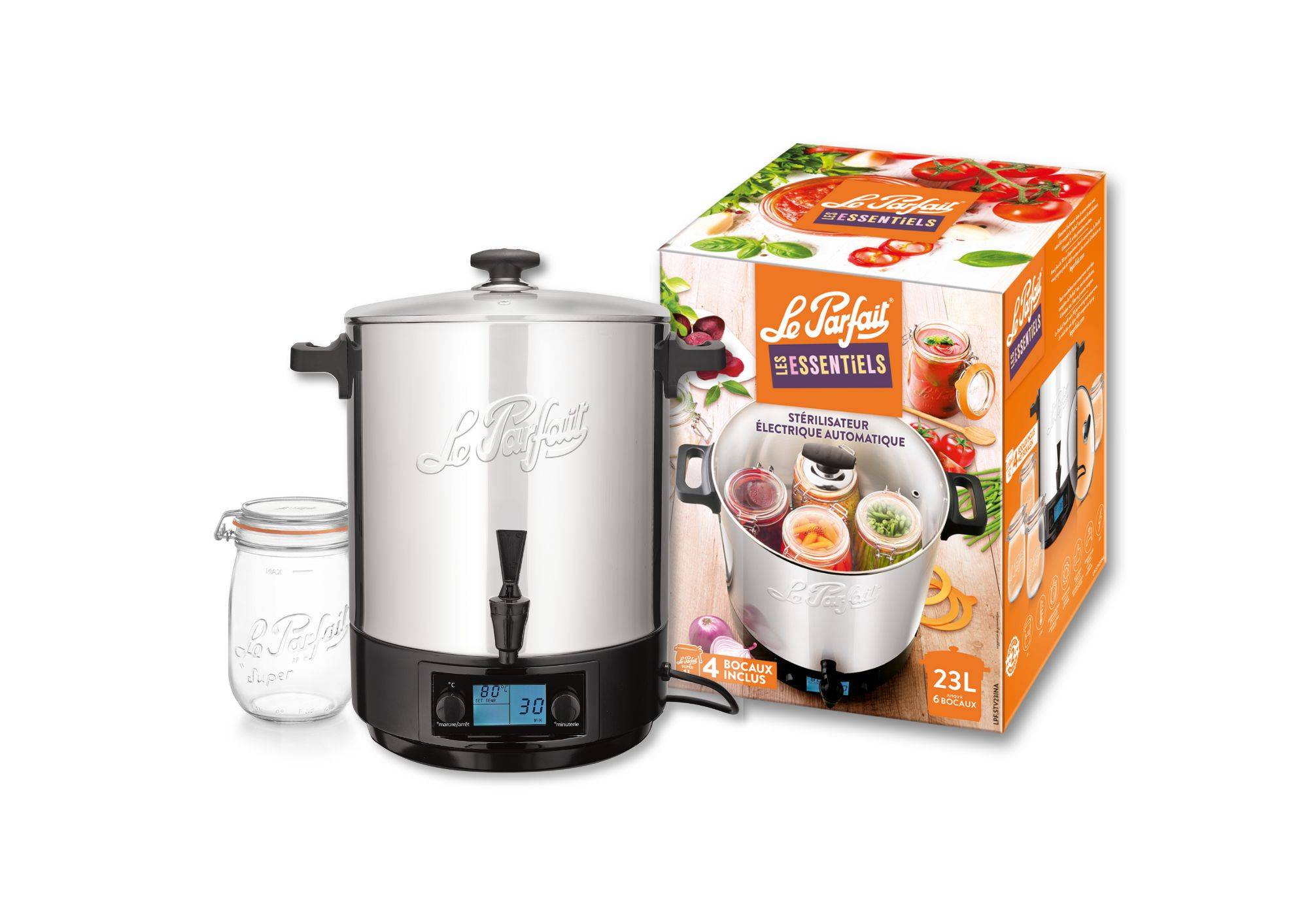 Le Parfait - Stérilisateur inox 23 L + 4 bocaux - Le Parfait® - Image 2