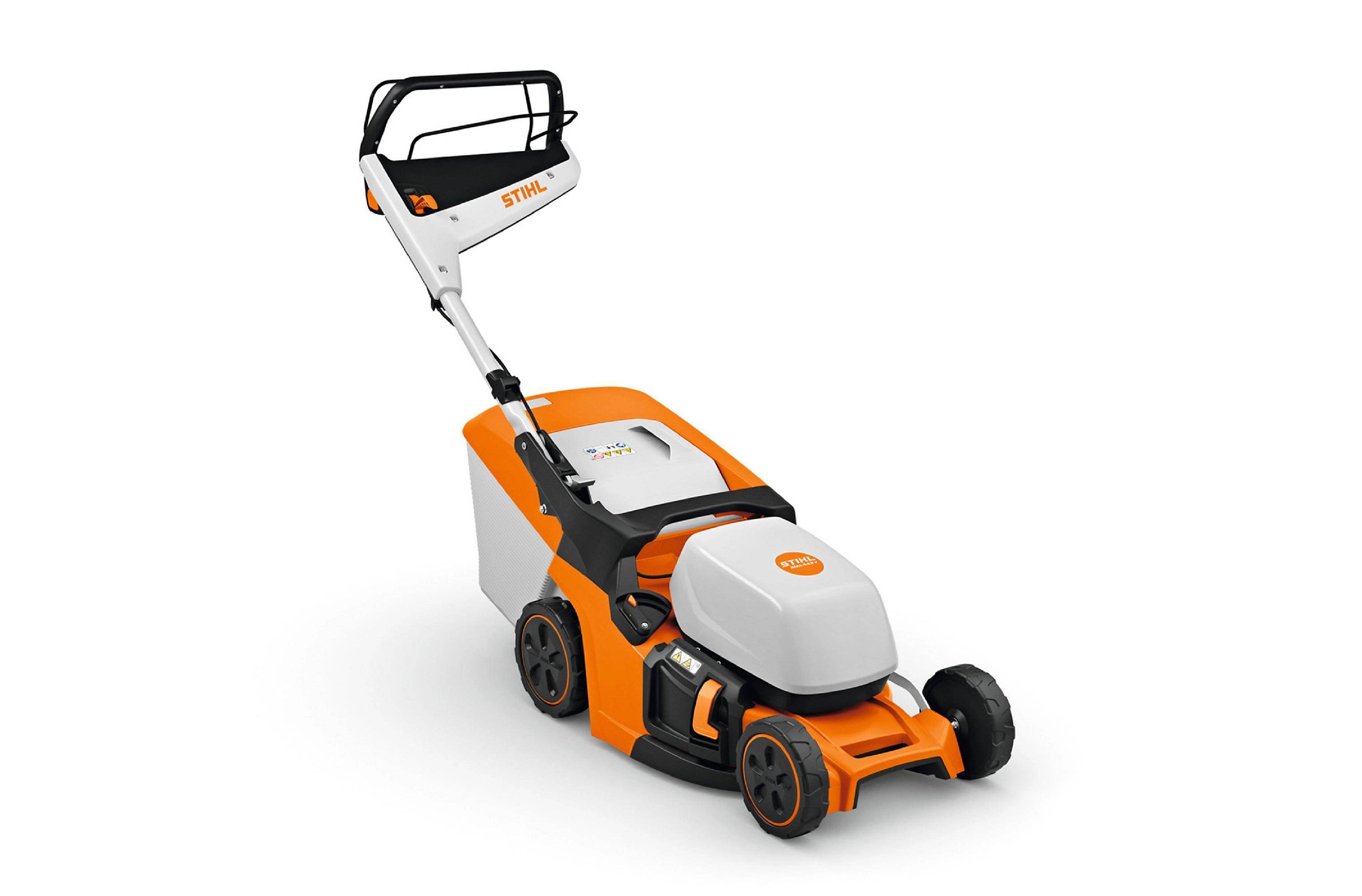 Tondeuse sans fil acier noir L.41 cm bac 52L modèle RMA 443V - Stihl - Image 1