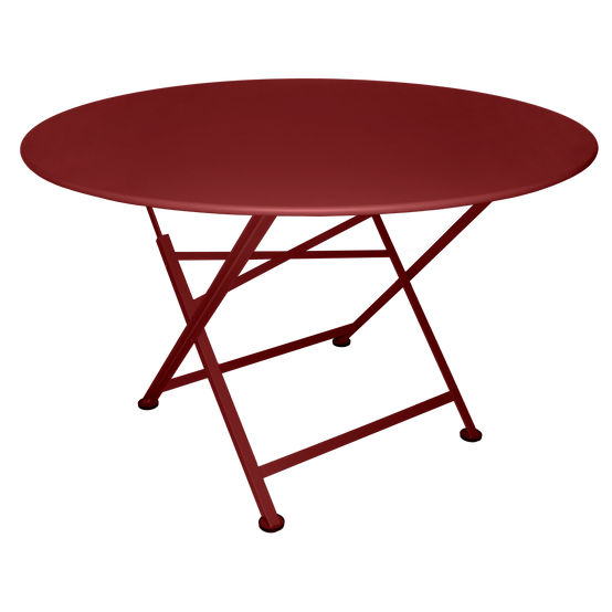 Fermob - Table de jardin ronde pliante acier piment 6 personnes Cargo Fermob
