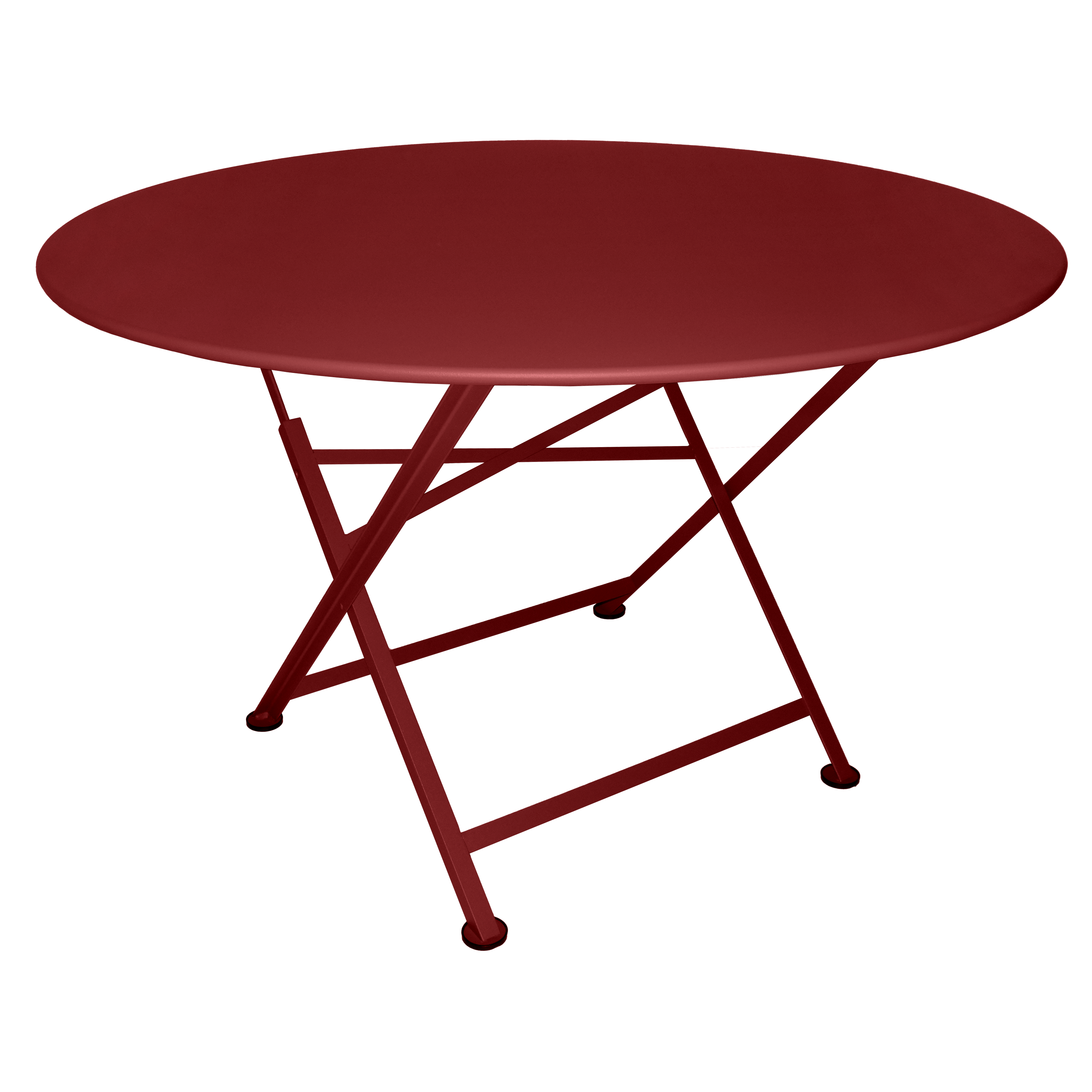 Fermob - Table de jardin ronde pliante acier piment 6 personnes Cargo Fermob