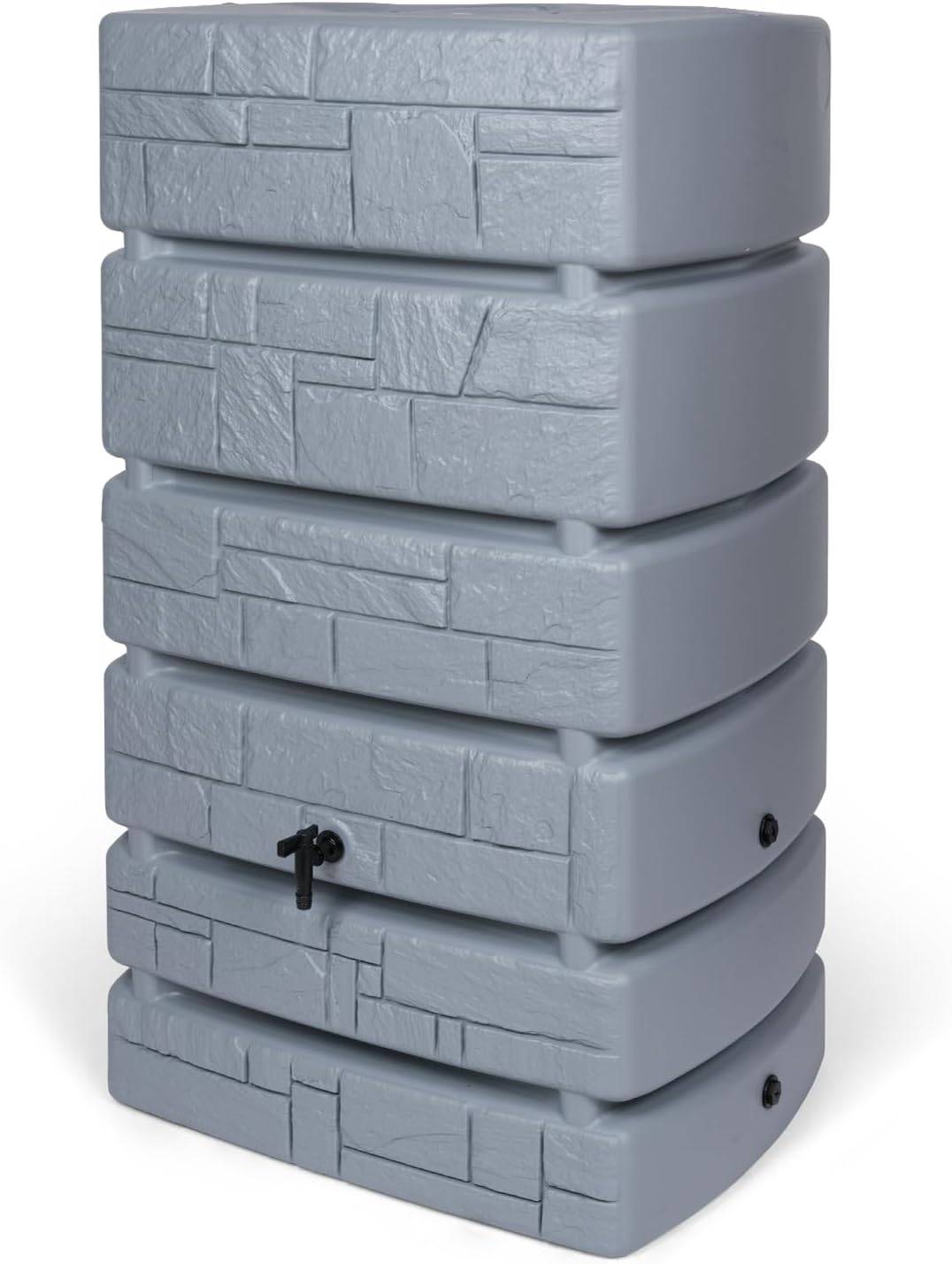 NONAME - Récupérateur d'eau mural - 500 L - effet pierre - gris clair