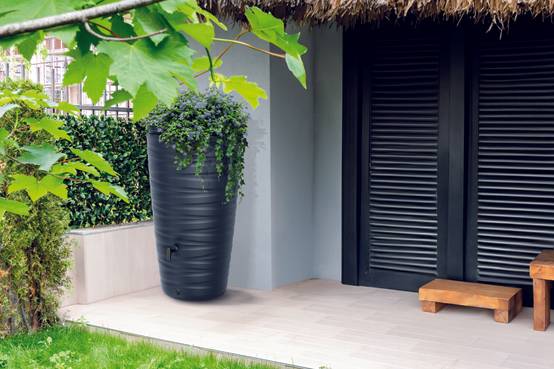 Sans Marque - Récupérateur d'eau de pluie 240L robinet inclus gris anthracite 2 en 1 - Image 1
