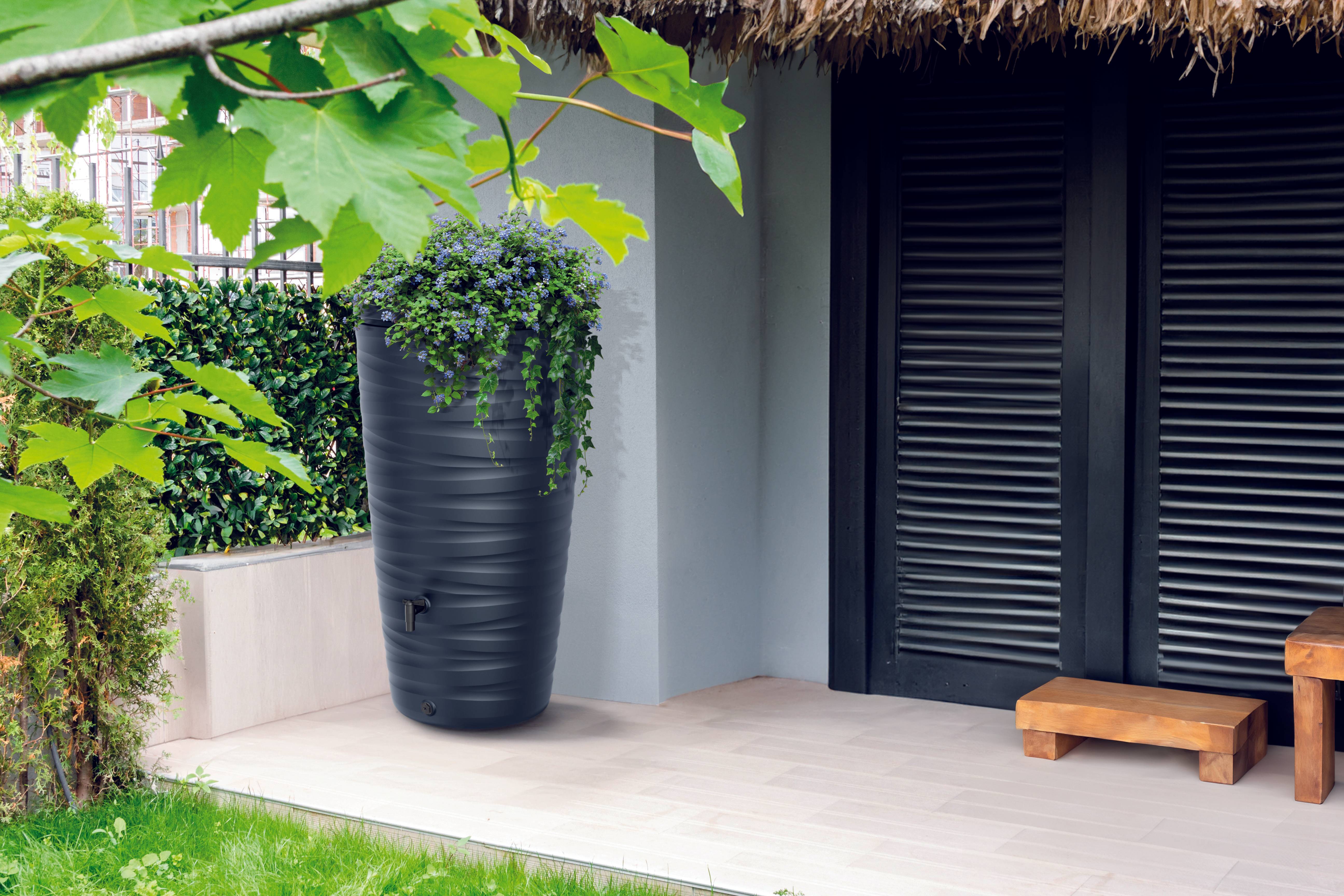 Sans Marque - Récupérateur d'eau de pluie 240L robinet inclus gris anthracite 2 en 1
