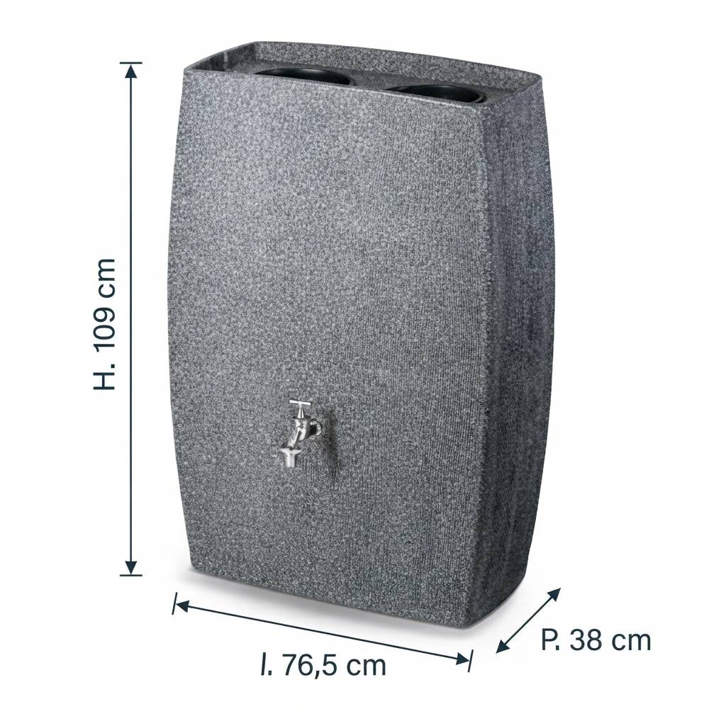 NONAME - Récupérateur d'eau mural - 270 L - effet granit - gris - Image 5