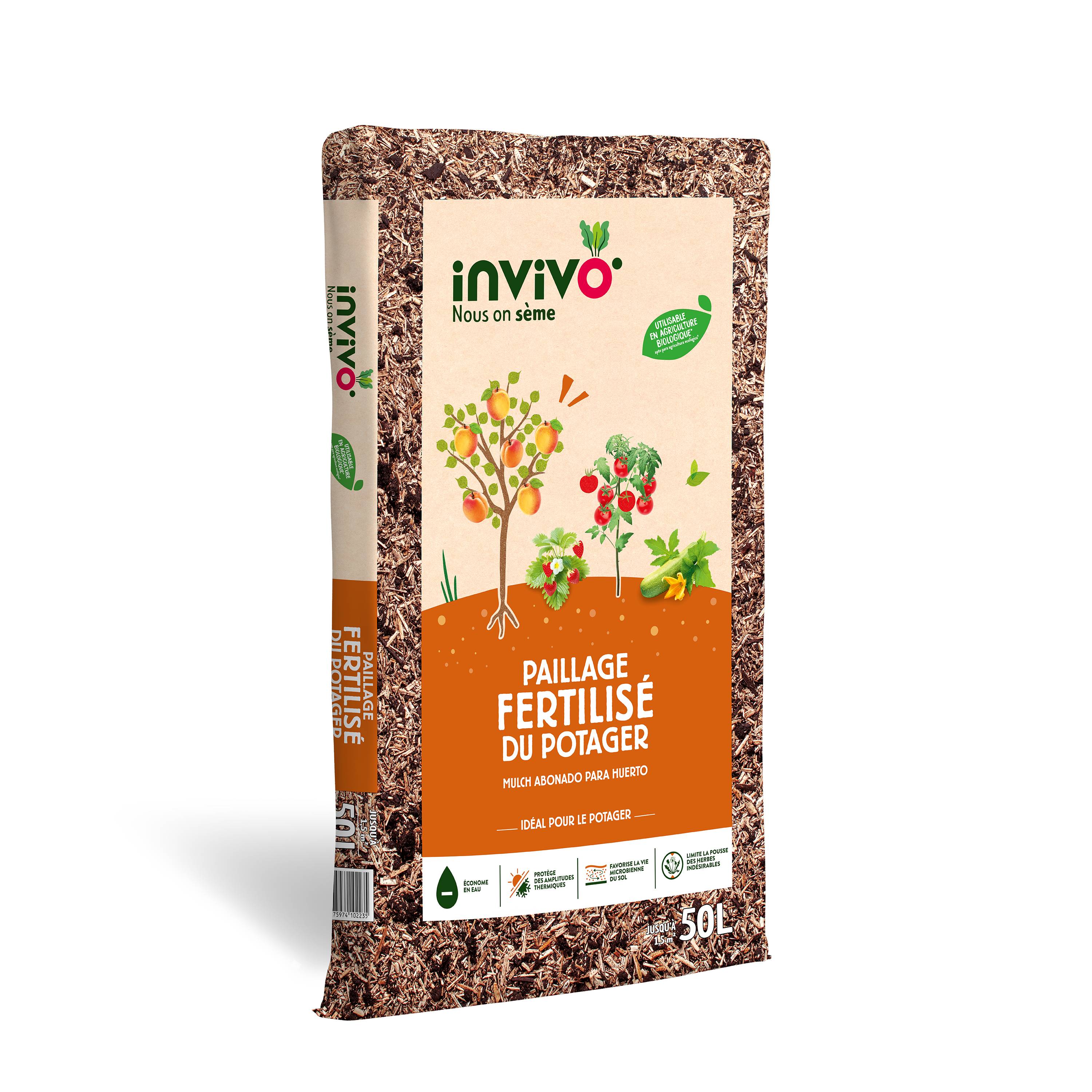 Invivo Nous On Sème - Paillage fertilisé du potager 50L - INVIVO Nous on sème - Image 1