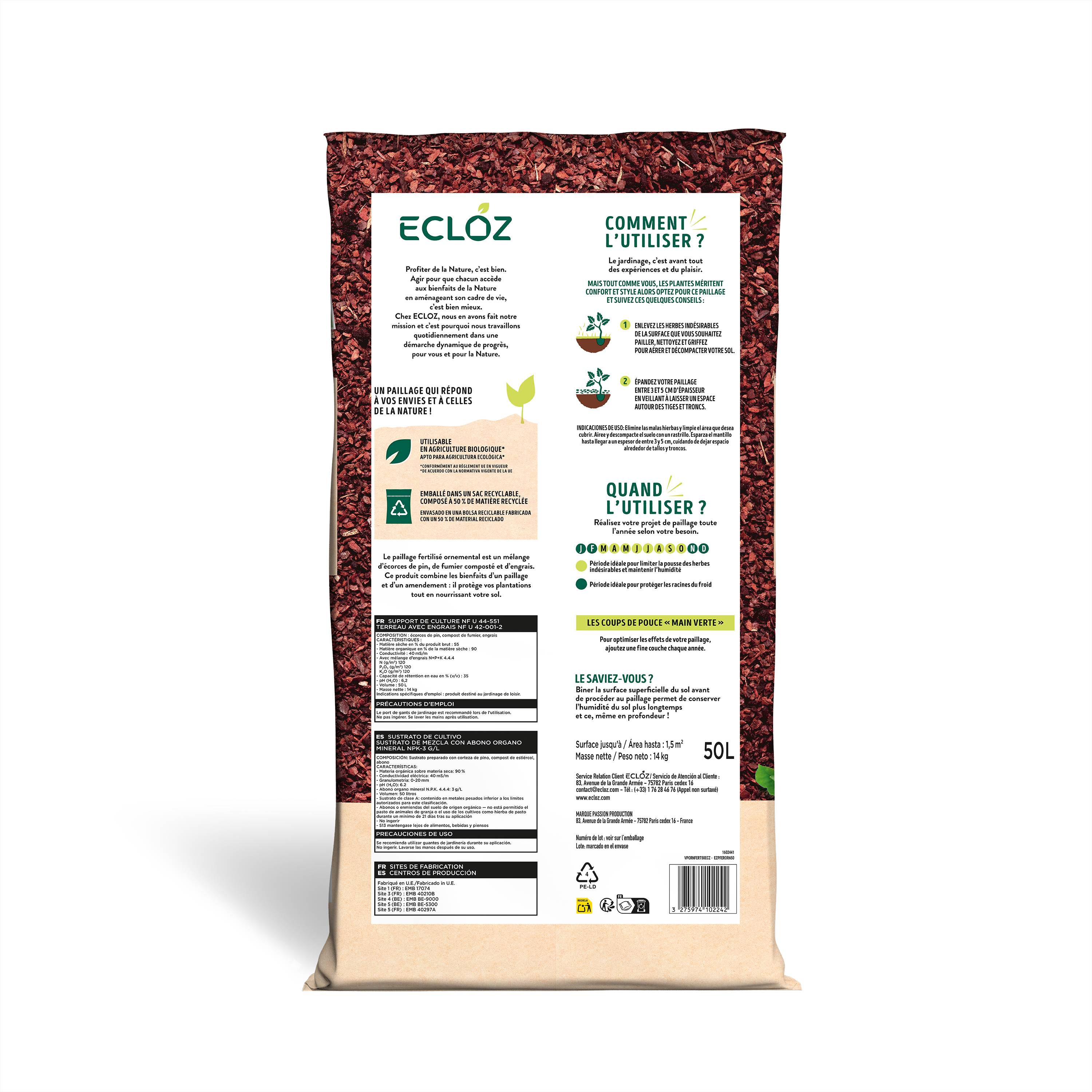 Ecloz - Paillage fertilisé ornemental 50L - ECLOZ - Image 3
