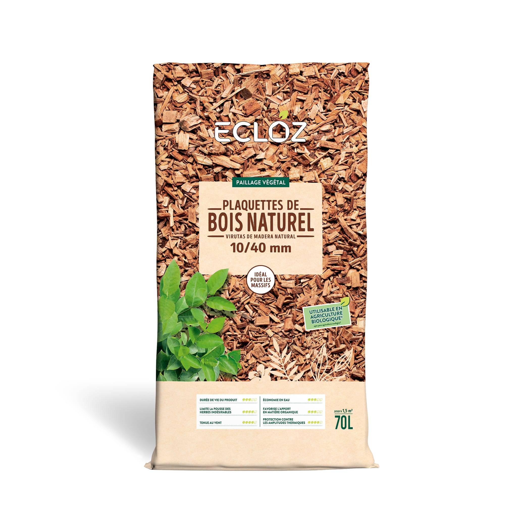 Ecloz - Plaquettes de Bois naturel 10/40mm Sac de 70L ECLOZ