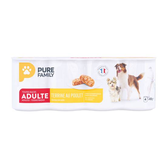 Pure Family - Pâtée terrine pour chien au poulet 400 g x 4 - PURE FAMILY - Image 3