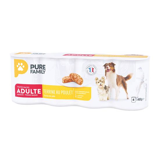 Pure Family - Pâtée terrine pour chien au poulet 400 g x 4 - PURE FAMILY - Image 8