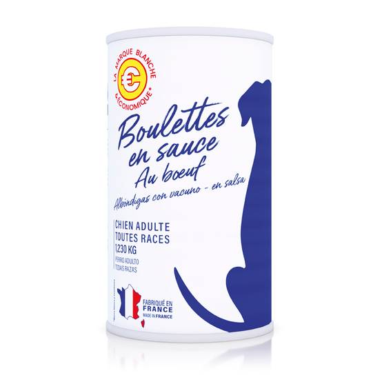 Marque Blanche et Economique - Boulettes en sauce au bœuf pour chien 1,230 kg - No Name - Image 3