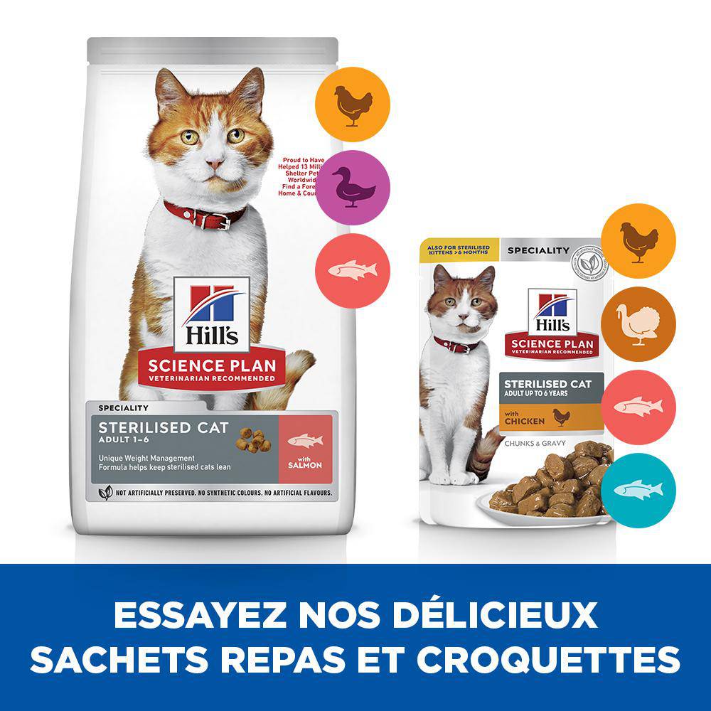 Science plan - Croquettes chat stérilisé au saumon 3 kg - Hill's Science Plan - Image 2