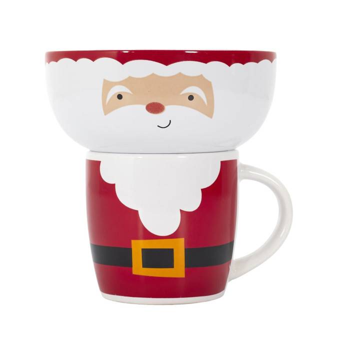 No Name - Bol et mug de Noël dolomite rouge Ø13.5 cm H.14.3 cm - Image 2