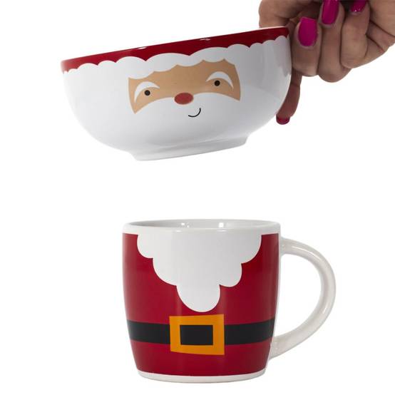 No Name - Bol et mug de Noël dolomite rouge Ø13.5 cm H.14.3 cm - Image 6