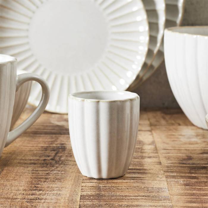 Lot de 6 tasses à café Vlora en grès beige Ø6.2 cm H.7.2 cm - The home deco factory - Image 4