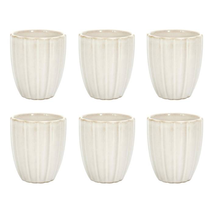 Lot de 6 tasses à café Vlora en grès beige Ø6.2 cm H.7.2 cm - The home deco factory - Image 6