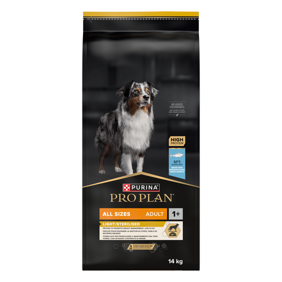 Purina Pro Plan - Croquettes pour chiens adultes toutes tailles Light / Sterilised Poisson blanc 14 kg - Pro Plan - Image 3