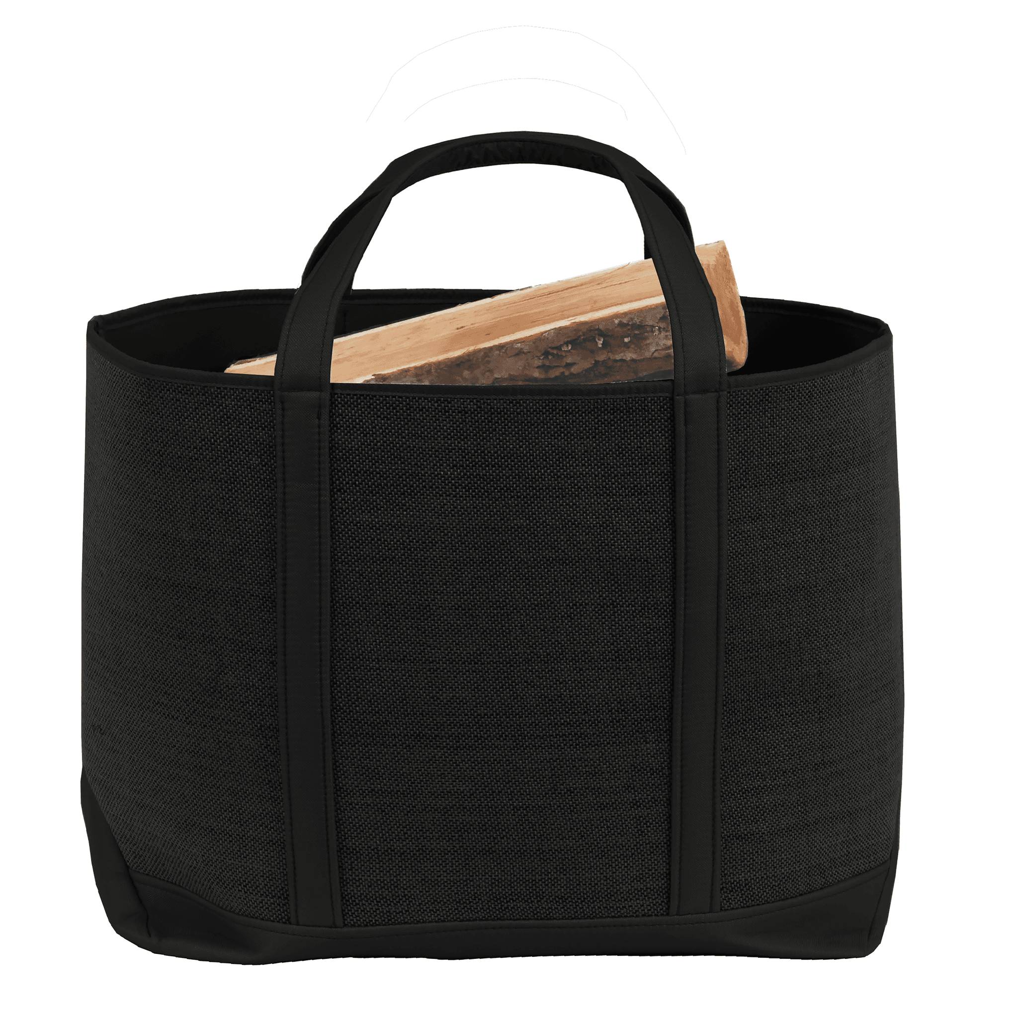 Sac à bûches tissu noir L.50 P.25 H.55 cm Belharra - Le marquier