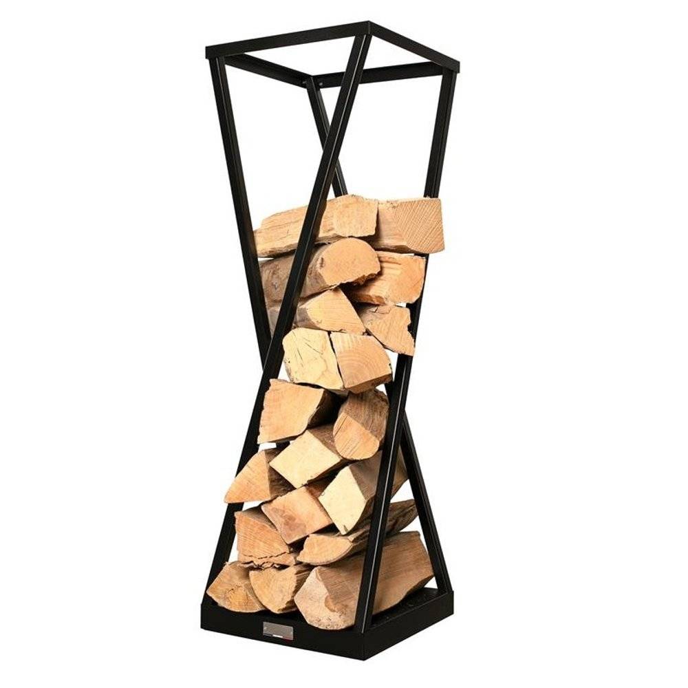 Range-bûches type sablier en acier noir H.118 cm pour bûches L.40 cm - Le marquier - Image 3