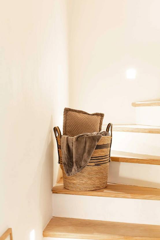 Panier à bûches Jacinthe jonc naturel L.40 cm l.40 cm H.42 cm - Le marquier - Image 2