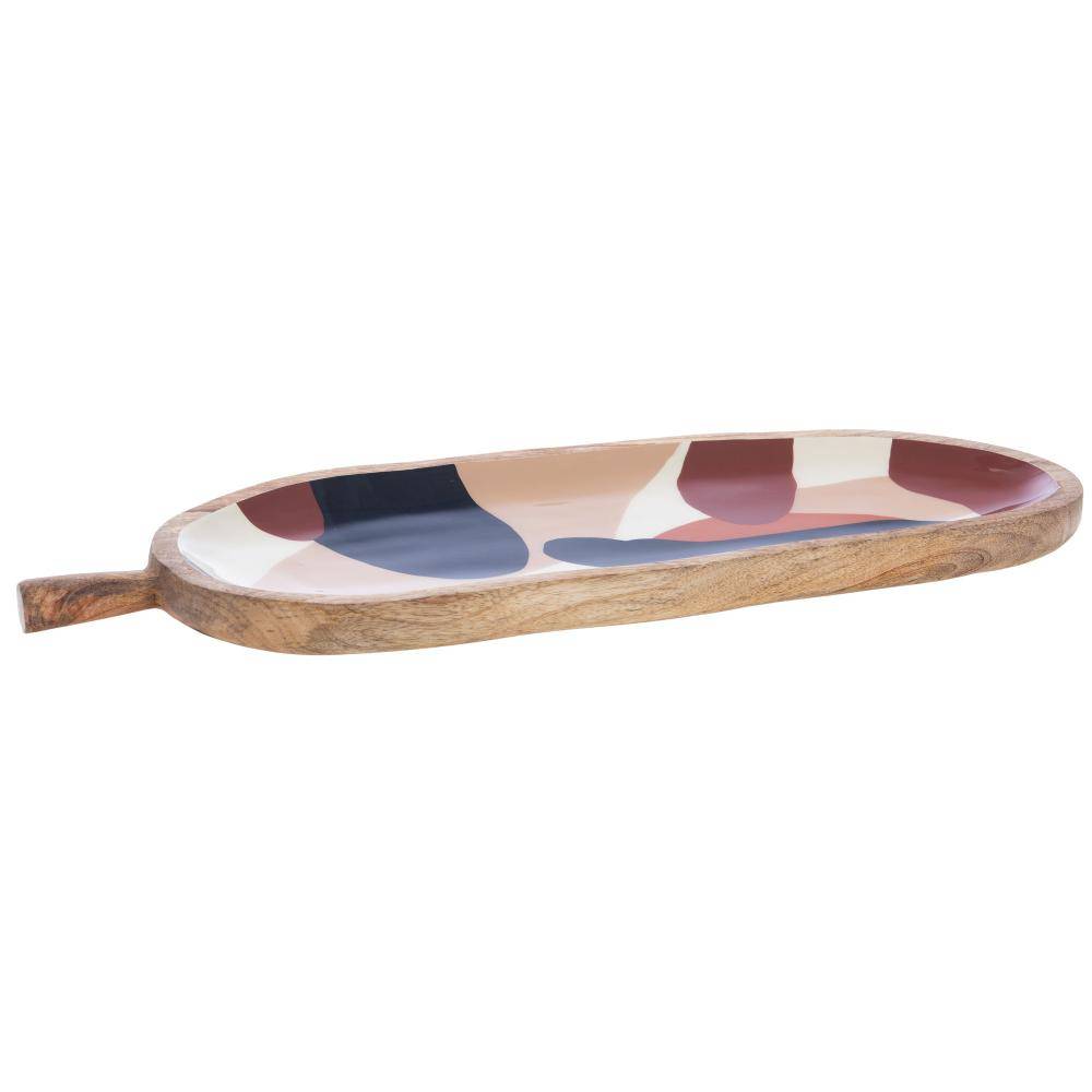 Plat feuille Charlie en bois multicolore L.17 cm l.50 cm H.3 cm - Amadeus - Image 3