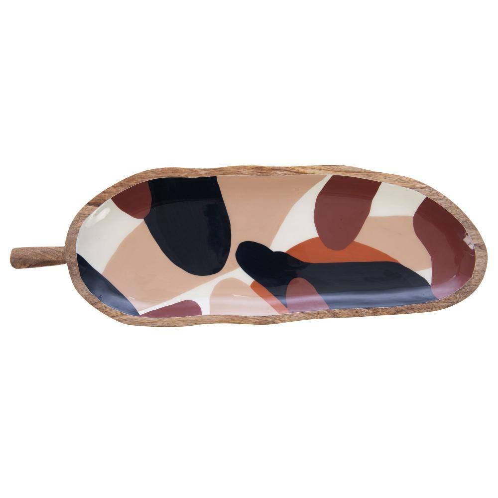 Plat feuille Charlie en bois multicolore L.17 cm l.50 cm H.3 cm - Amadeus - Image 2