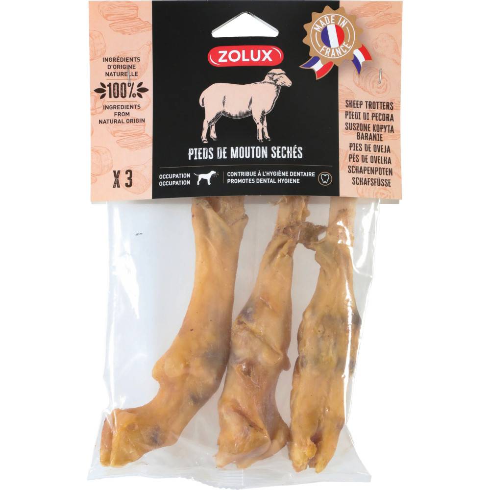 Friandise pour chien pieds de mouton 150 g peu calorique - Zolux - Image 1