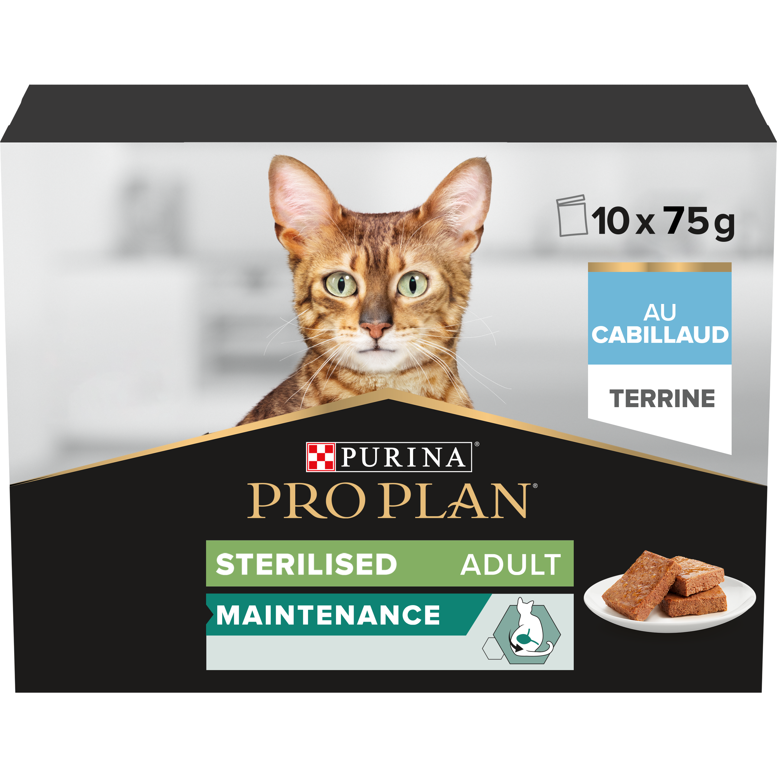 Purina Pro Plan - Terrine pour chat adulte stérilisé au cabillaud 10 x 75 g - Pro Plan - Image 2